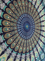 Indiaas wandtapijt psychedelische mandala blauw turquoise olifant Home - Accessoires en Decoratie Naty Shop