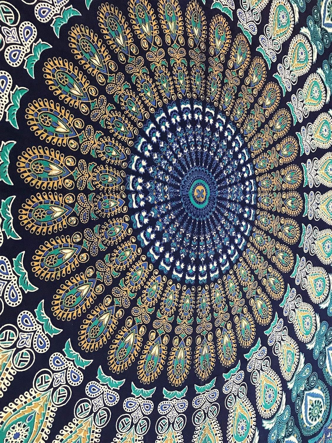 Indiaas wandtapijt psychedelische mandala blauw turquoise olifant Home - Accessoires en Decoratie Naty Shop