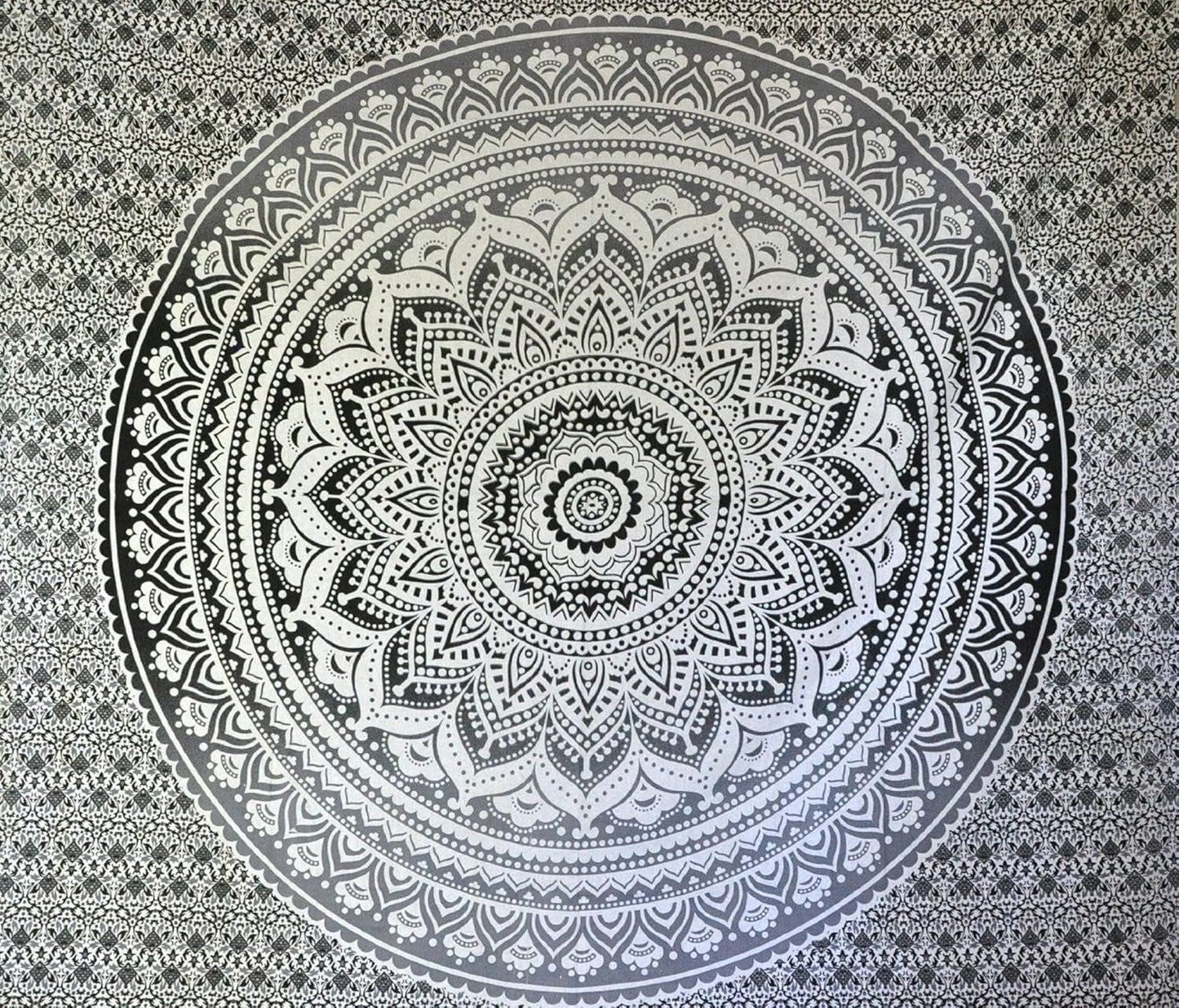 Indiaas wandtapijt psychedelische mandala zwart wit India Home - Accessoires en Decoratie Naty Shop