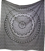 Indiaas wandtapijt psychedelische mandala zwart wit India Home - Accessoires en Decoratie Naty Shop Standaardtitel