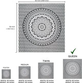 Indiaas wandtapijt psychedelische mandala zwart wit India Home - Accessoires en Decoratie Naty Shop