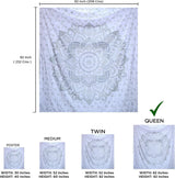 Indiase wandtapijt mandala zilver witte kamer esthetisch canvas Huis - Accessoires en Decoratie Naty Shop