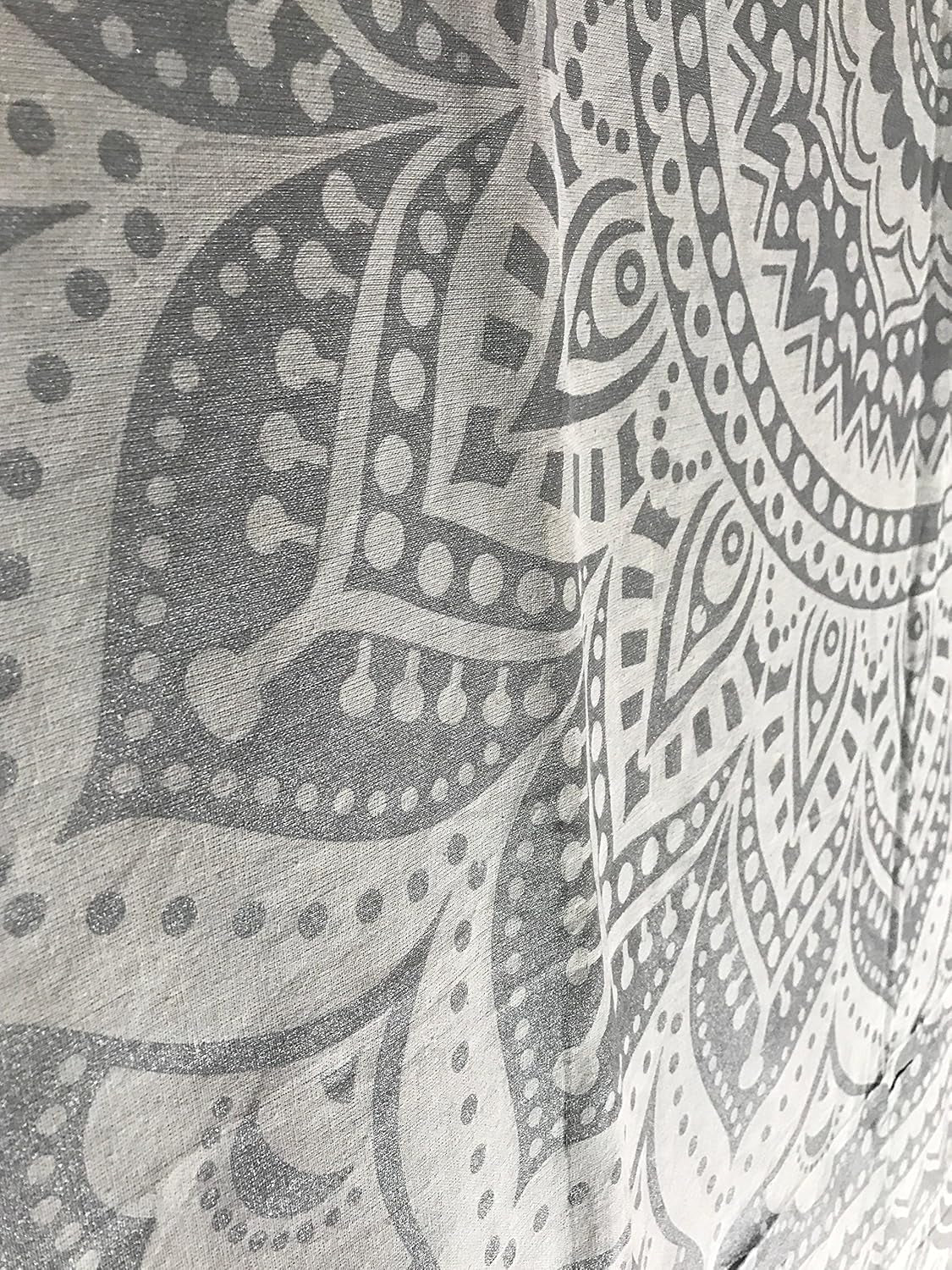 Indiase wandtapijt mandala zilver witte kamer esthetisch canvas Huis - Accessoires en Decoratie Naty Shop