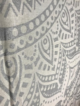 Indiase wandtapijt mandala zilver witte kamer esthetisch canvas Huis - Accessoires en Decoratie Naty Shop