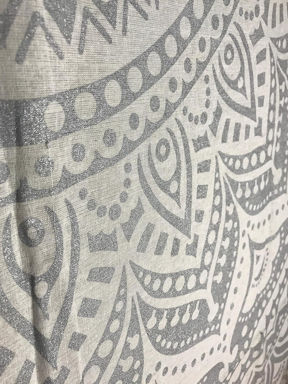 Indiase wandtapijt mandala zilver witte kamer esthetisch canvas Huis - Accessoires en Decoratie Naty Shop