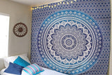 Indiaas blauw mandala wandtapijt esthetische kamerdecoratie Home - Accessoires en Decoratie Naty Shop