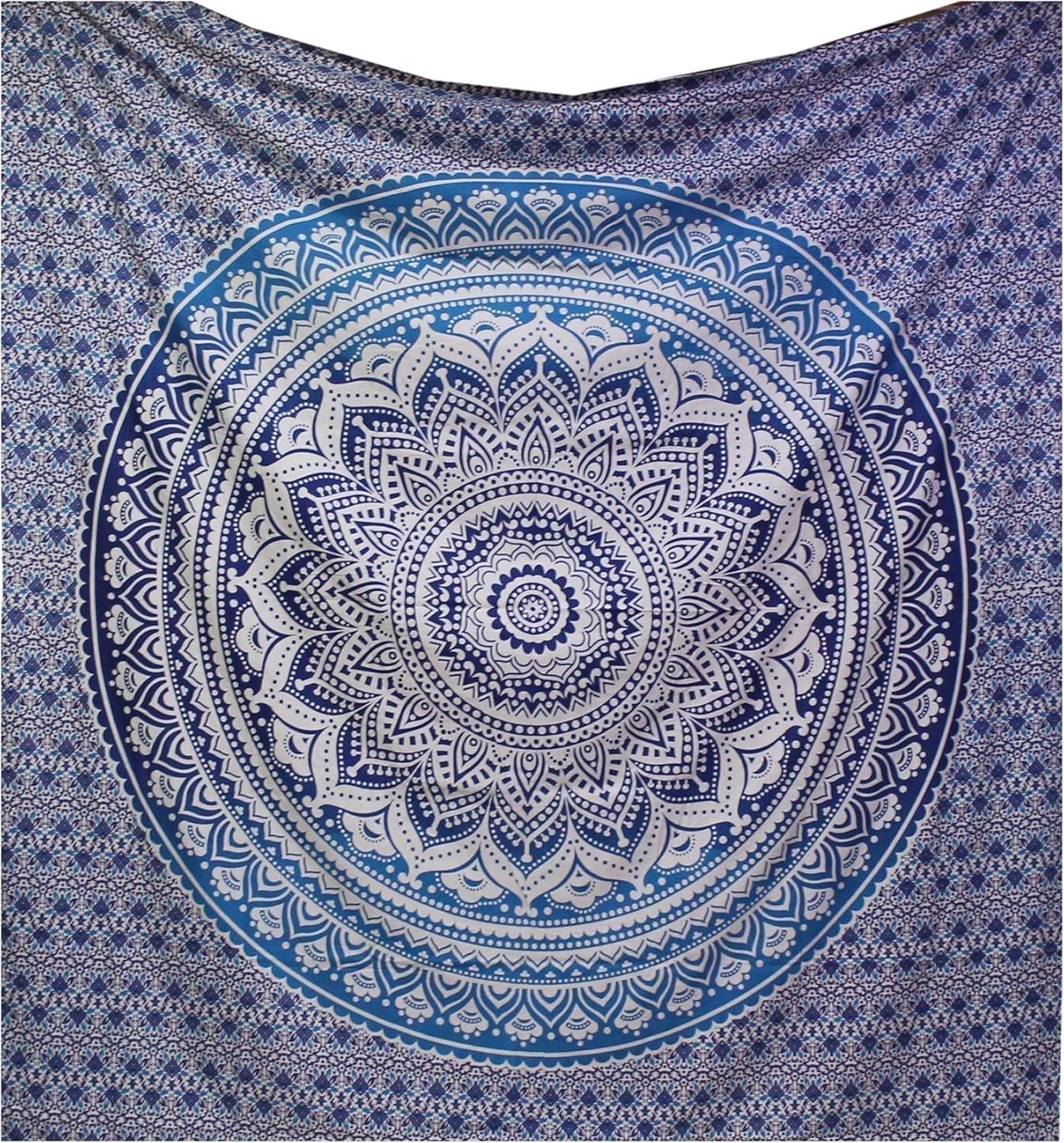 Indiase blauwe mandala wandtapijt esthetische kamerdecoratie Huis - Accessoires en Decoratie Naty Shop Standaardtitel