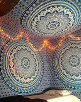 Indiaas blauw mandala wandtapijt esthetische kamerdecoratie Home - Accessoires en Decoratie Naty Shop