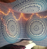 Indiaas blauw mandala wandtapijt esthetische kamerdecoratie Home - Accessoires en Decoratie Naty Shop