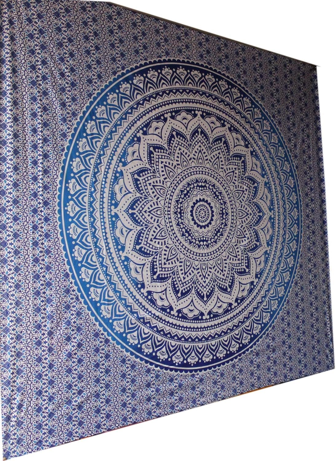 Indiaas blauw mandala wandtapijt esthetische kamerdecoratie Home - Accessoires en Decoratie Naty Shop