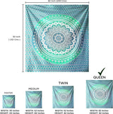 Indiase groene mandala wandtapijt esthetische decoratie Woondecoratie - Accessoires en Decoratie Naty Shop