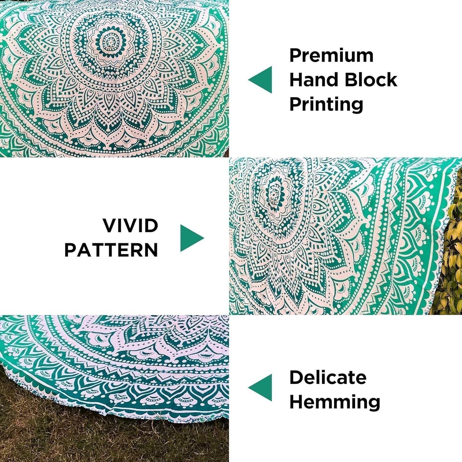 Indiase groene mandala wandtapijt esthetische decoratie Woondecoratie - Accessoires en Decoratie Naty Shop
