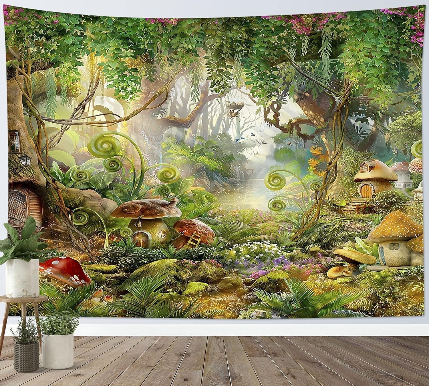 Japans wandtapijt canvas rode kersenbloesem zonnemuur Home - Accessoires en Decoratie Naty Shop Multi 27 235L X 180B Cm