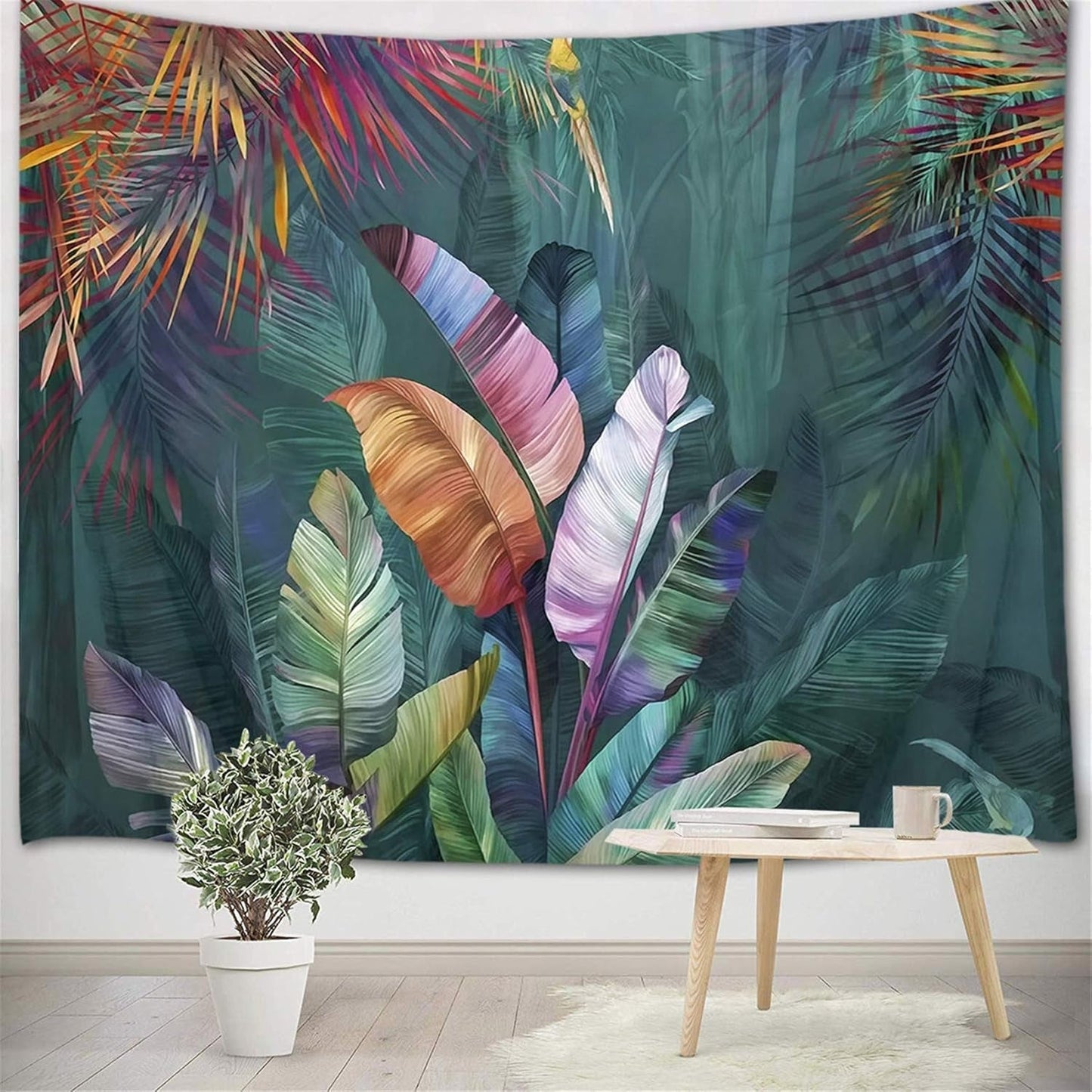 Japans wandtapijt canvas rode kersenbloesems zonnemuur Home - Accessoires en Decoratie Naty Shop Multi 08 150L X 100B Cm