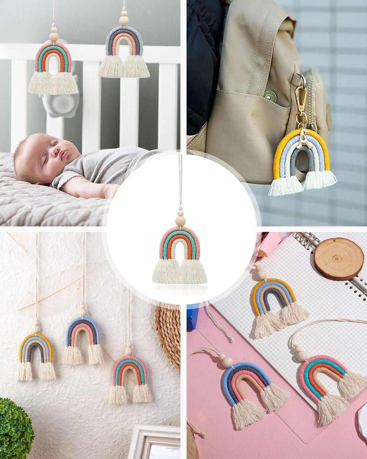 Wandkleed kgduyc handgeweven stuk regenboog14 kinderkamer regenboog Wonen - Accessoires en Decoratie Naty Shop