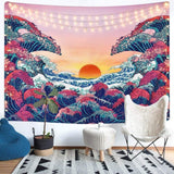 Wandtapijt lomohoo abstracte schets kunst zwart wit kussen Home - Accessoires en Decoratie Naty Shop Ocean Wave Oranje 150L X 130B Cm
