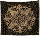 Majami Indiase mandala wandtapijt zwart goud polyester canvas Home - Accessoires en Decoratie Naty Shop Standaardtitel