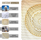 Mandala wandtapijt kamerdecoratie esthetisch goud wit canvas Home - Accessoires en Decoratie Naty Shop