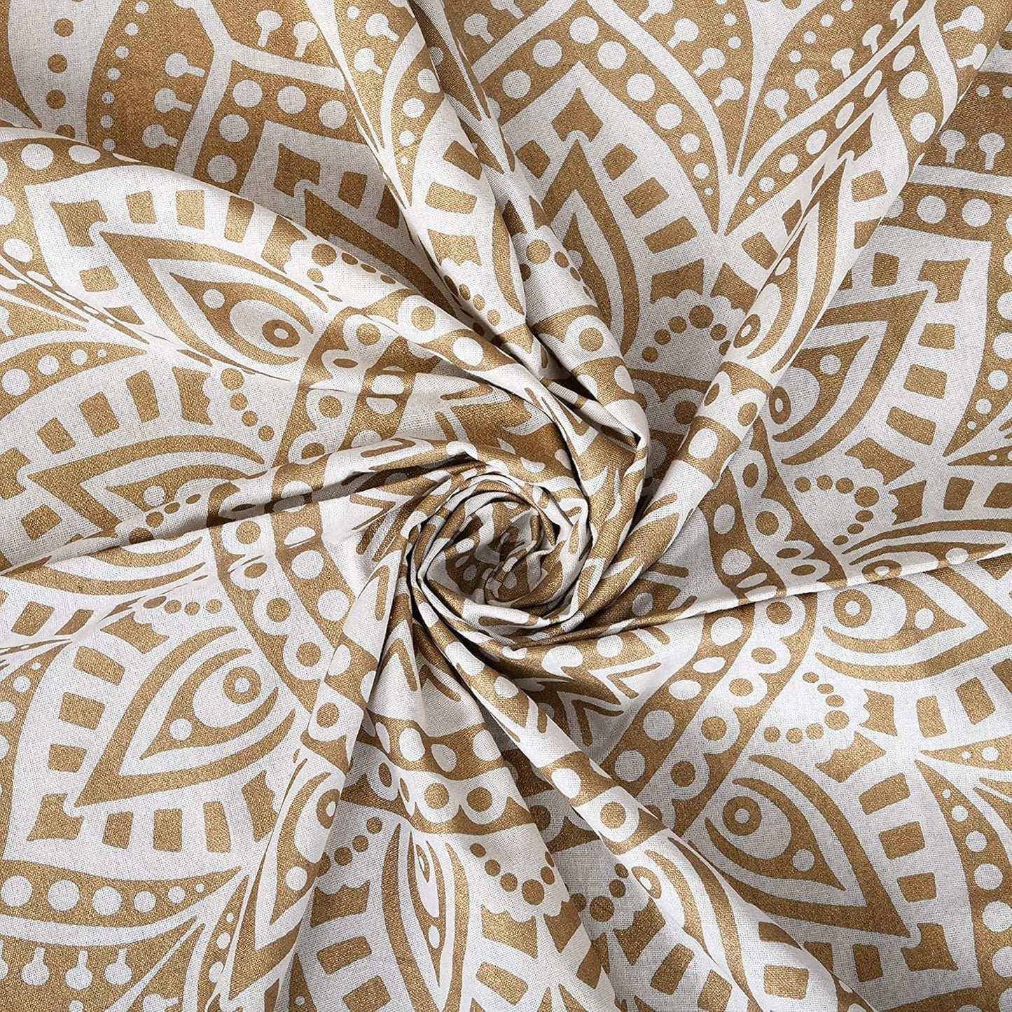 Mandala wandtapijt kamerdecoratie esthetisch goud wit canvas Home - Accessoires en Decoratie Naty Shop