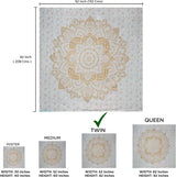 Wandtapijt mandala kamerdecoratie canvas wit goud Wonen - Accessoires en Decoratie Naty Shop