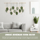 Groot wandtapijt kunst geweven handgemaakt kwastblad Home - Accessoires en Decoratie Naty Shop