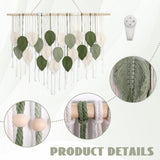 Groot wandtapijt kunst geweven handgemaakt kwastblad Home - Accessoires en Decoratie Naty Shop