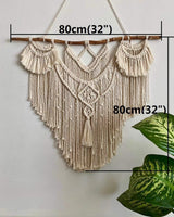 Groot natuurlijk Boheems drijfhouttapijt over het hoofdeinde Home - Accessoires en Decoratie Naty Shop