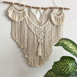 Groot natuurlijk Boheems drijfhouttapijt over het hoofdeinde Home - Accessoires en Decoratie Naty Shop