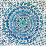 Wandkleed momomus mandala gekleurd katoen oosterse motieven Wonen - Accessoires en Decoratie Naty Shop Wit-blauw 135L X 210B Cm