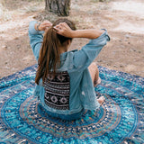 Wandtapijt momomus mandala gekleurd katoen oosterse motieven Woon - Accessoires en Decoratie Naty Shop