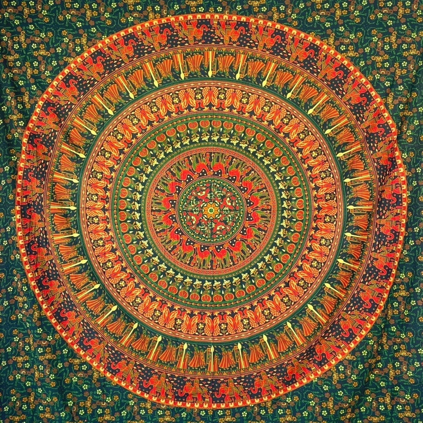 Wandtapijt momomus mandala kleurrijk katoen oosterse motieven Woon - Accessoires en Decoratie Naty Shop Groeten 210L X 230B Cm