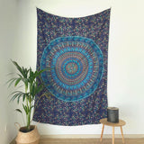 Wandkleed momomus mandala gekleurd katoen oosterse motieven Wonen - Accessoires en Decoratie Naty Shop Blauw C 135L X 210B Cm