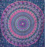 Wandtapijt momomus mandala gekleurd katoen oosterse motieven Woon - Accessoires en Decoratie Naty Shop Violet A 210L X 230B Cm