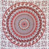 Wandkleed momomus mandala kleurrijk katoen oosterse motieven Wonen - Accessoires en Decoratie Naty Shop Wit-oranje 210L X 230B Cm