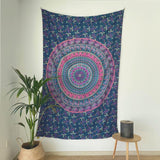 Wandtapijt momomus mandala gekleurd katoen oosterse motieven Wonen - Accessoires en Decoratie Naty Shop Violet A 135L X 210B Cm