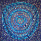 Wandkleed momomus mandala gekleurd katoen oosterse motieven Wonen - Accessoires en Decoratie Naty Shop Blauw C 210L X 230B Cm