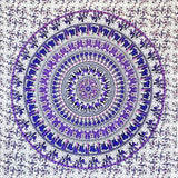 Wandkleed momomus mandala kleurrijk katoen oosterse motieven Wonen - Accessoires en Decoratie Naty Shop Wit-lila 135L X 210B Cm