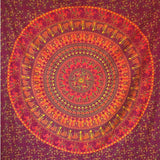 Wandkleed momomus mandala gekleurd katoen oosterse motieven Wonen - Accessoires en Decoratie Naty Shop Oranje 210L X 230B Cm