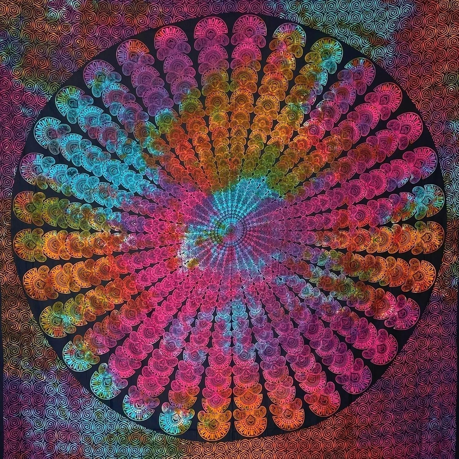 Wandkleed momomus mandala hippie of psychedelisch xxl Home - Accessoires en Decoratie Naty Shop Veelkleurig 18 230L X 210B Cm