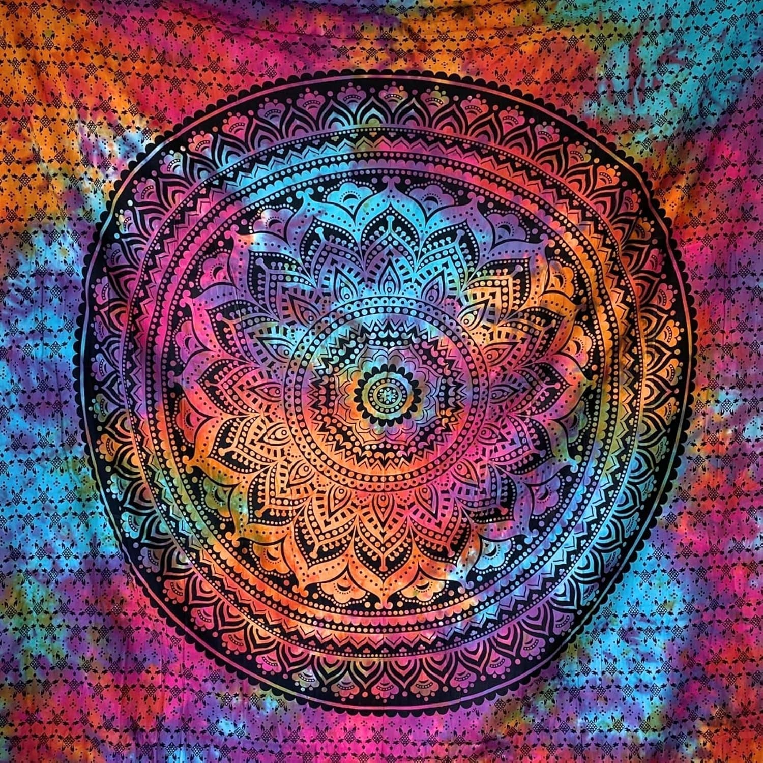 Wandkleed momomus mandala hippie of psychedelisch xxl Home - Accessoires en Decoratie Naty Shop Veelkleurig 7 230L X 210B Cm