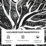 Wandtapijt zwart wit boom leven wandtapijt fasen maan Wonen - Accessoires en Decoratie Naty Shop