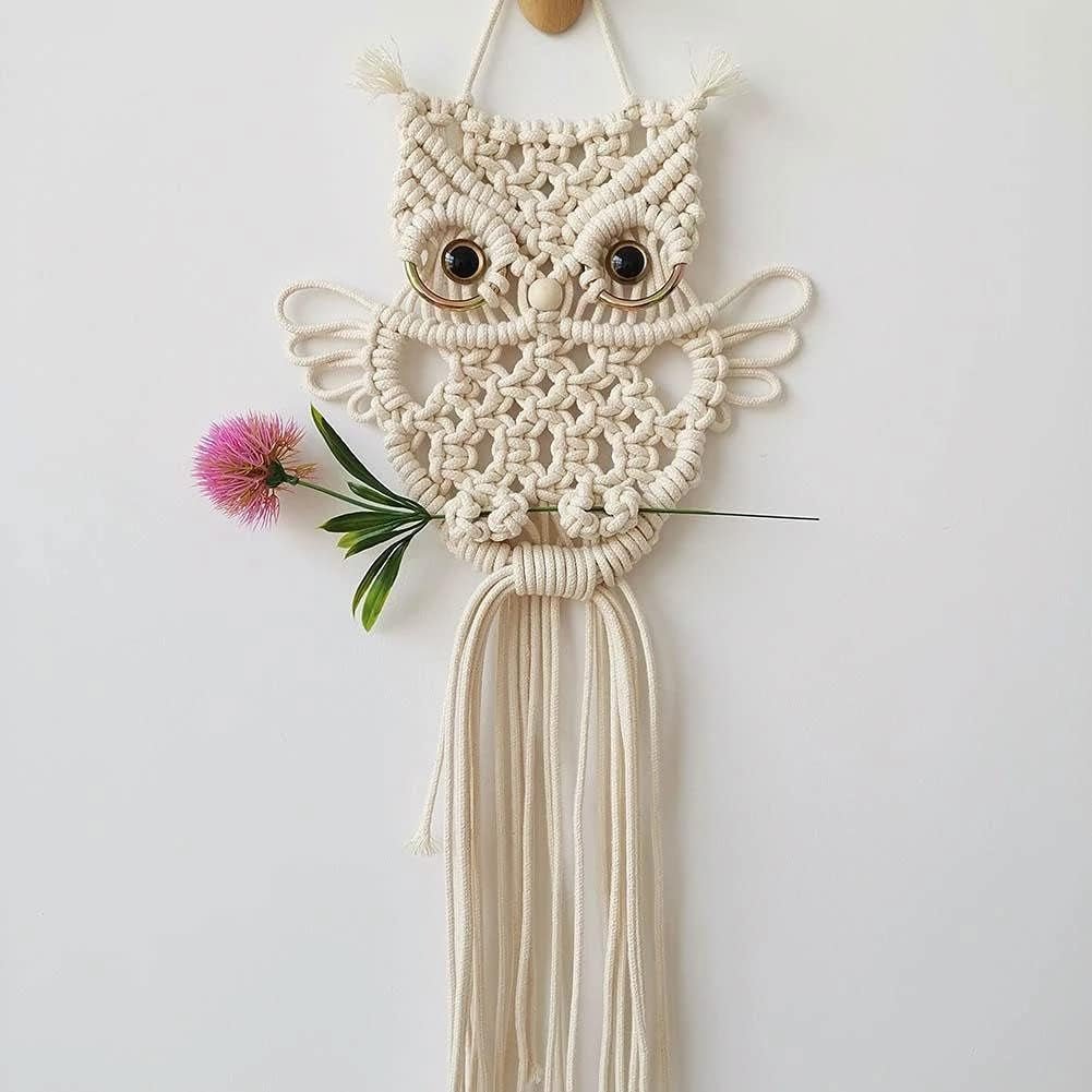 Uilen wandtapijt tapiseriei14wall handgemaakte katoenen decoratie Home - Accessoires en Decoratie Naty Shop Standaardtitel
