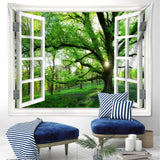 Wandtapijt jungle landschap xxl bos canvas raam Woonaccessoires en Decoratie Naty Shop