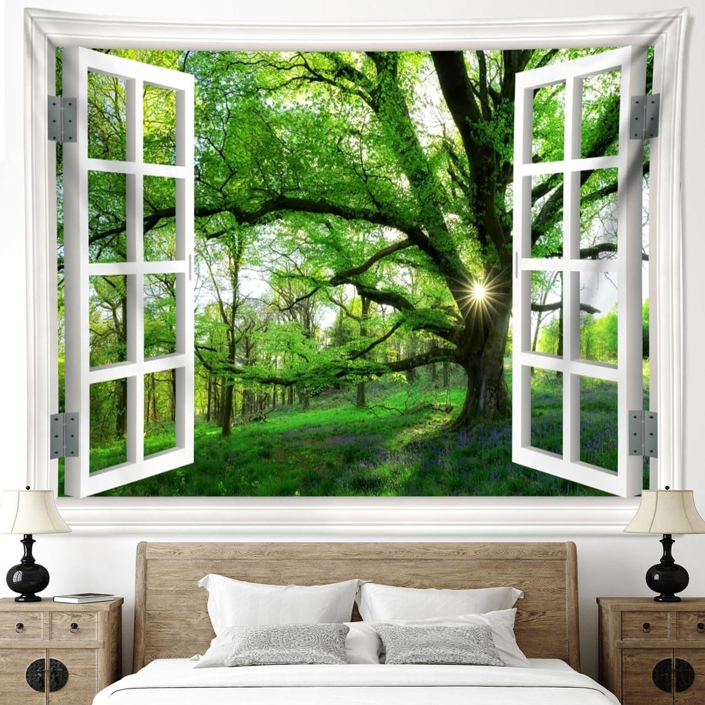 Wandtapijt jungle landschap xxl bos canvas raam Woonaccessoires en Decoratie Naty Shop