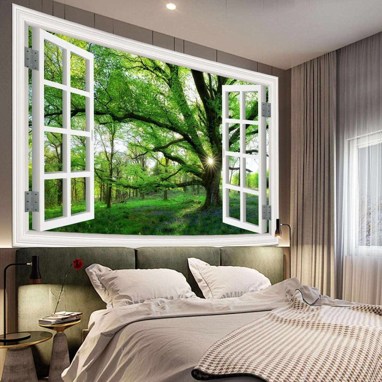 Wandtapijt jungle landschap xxl bos canvas raam Woonaccessoires en Decoratie Naty Shop