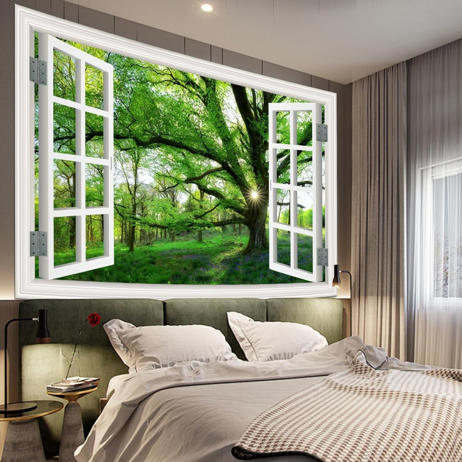 Wandtapijt jungle landschap xxl bos canvas raam Woonaccessoires en Decoratie Naty Shop