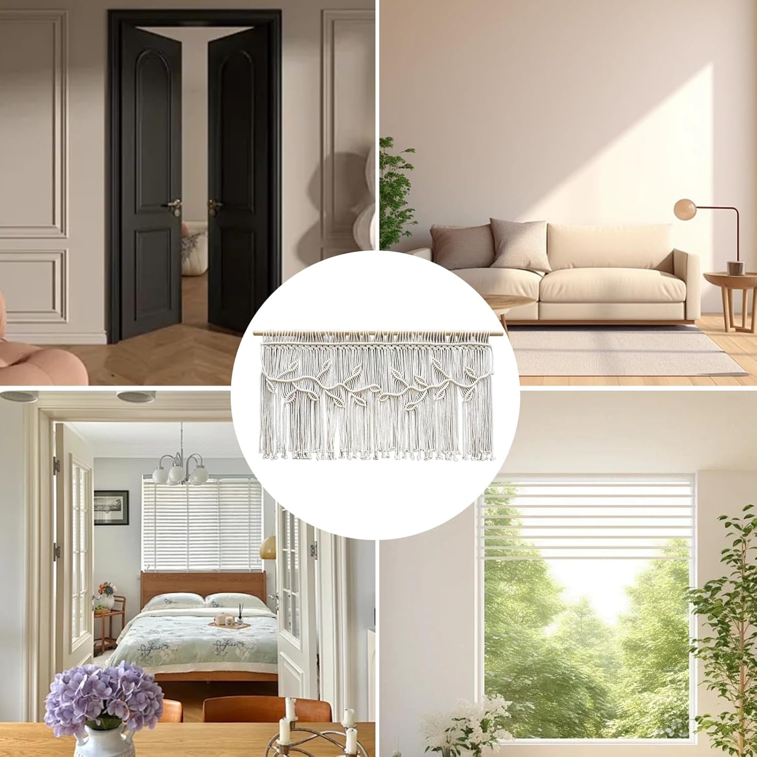 Deurgordijn wandtapijt geweven ivoor Wonen - Accessoires en Decoratie Naty Shop