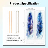 Wandtapijten pligreat pack blauwe veren vloerkleed verticale muur Huis - Accessoires en Decoratie Naty Shop