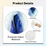Wandtapijten pligreat pack blauwe veren vloerkleed verticale muur Huis - Accessoires en Decoratie Naty Shop
