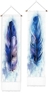 Wandtapijten pligreat pack blauwe veren vloerkleed verticale muur Home - Accessoires en Decoratie Naty Shop Standaardtitel